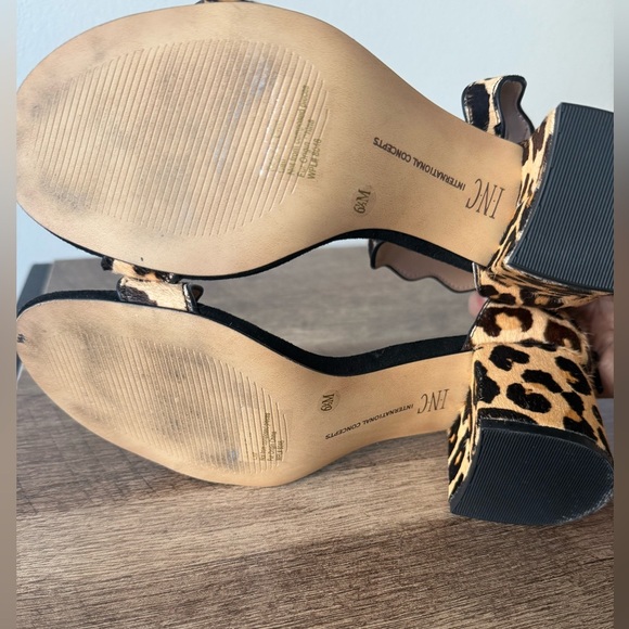 INC Leopard Print Block Heel Sandals - Picture 5 of 6